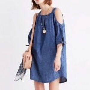 Madewell Cold Shoulder Chambray Dress